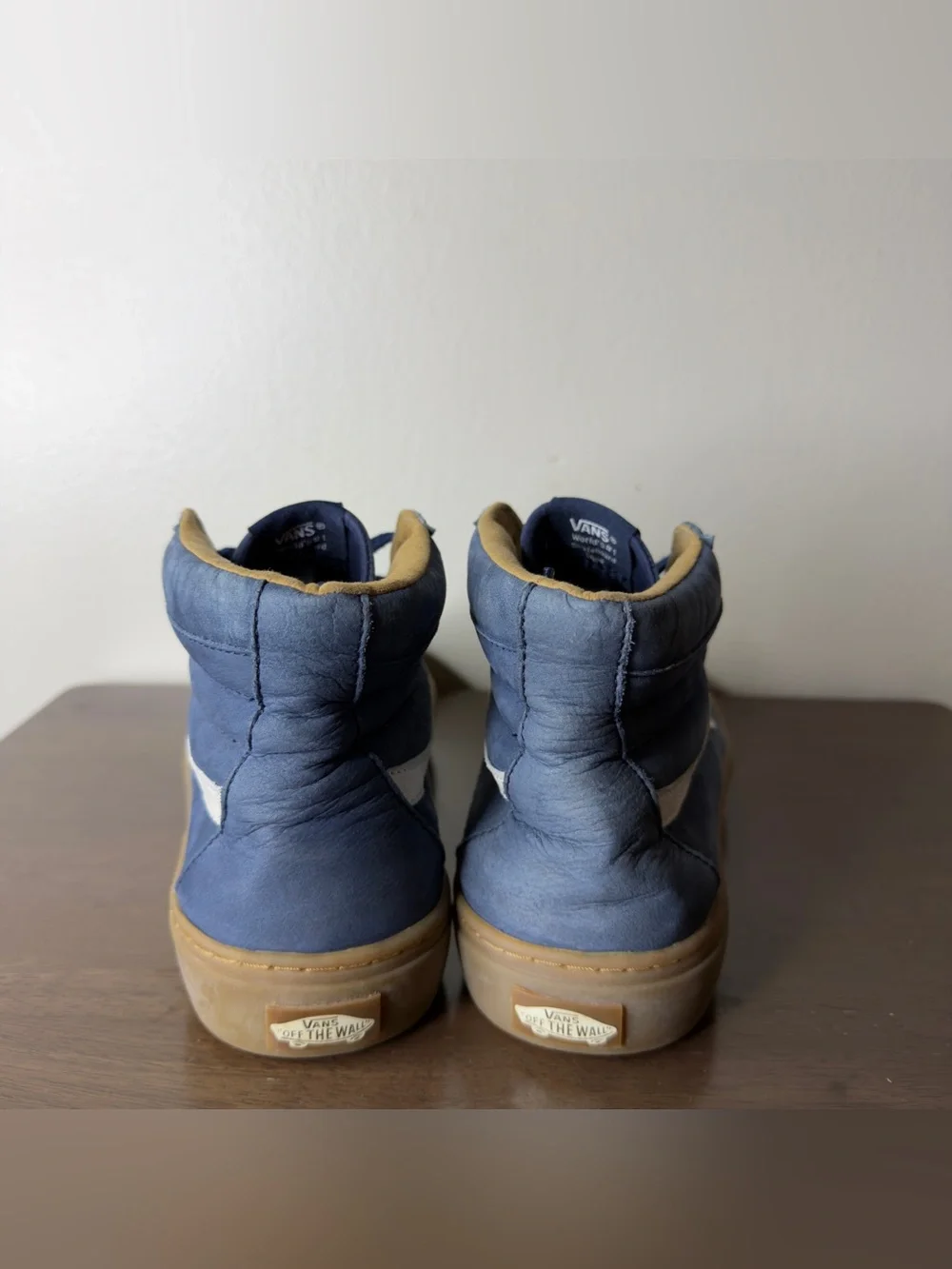 Vans Sk8 Hi Blue Suede Sneakers Sz 8.5 Mens
